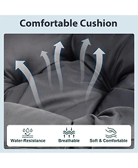 Flynama Outdoor Egg Hanging Chair with Stand, Patio Wicker Swing Egg Chair Indoor Swinging Chair Outdoor Hammock Egg Chair