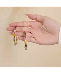 Jessica Simpson Multicolor Gemstone Hoop Earrings