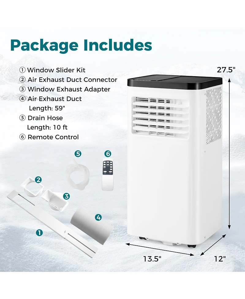 Gymax 8000 Btu Portable Air Conditioner w/ Control Panel & Remote Control