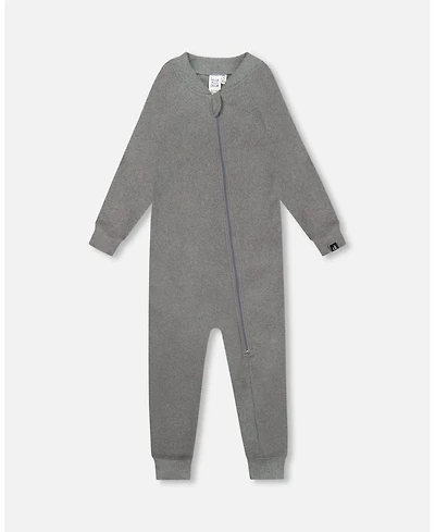Deux par Toddler Unisex One-Piece Thermal Underwear Dark Heather Gray