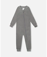 Deux par Toddler Unisex One-Piece Thermal Underwear Dark Heather Gray