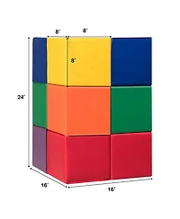 Gymax 12-Piece 8'' Pu Foam Big Building Blocks Colorful Soft Blocks Play Set For Kids