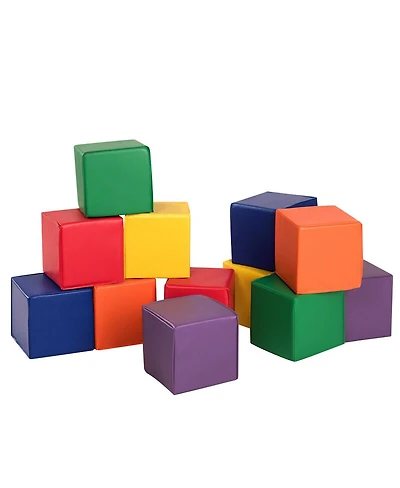 Gymax 12-Piece 8'' Pu Foam Big Building Blocks Colorful Soft Blocks Play Set For Kids