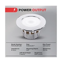 Pyle 4 Bluetooth Ceiling / Wall Speaker Kit - (4) Aluminum Frame 2-Way Speakers with Built-in Led Lights