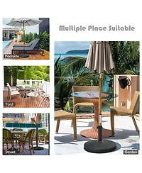 Gymax 49 lbs Round Resin Patio Umbrella Base Stand Holder w/ Adjustable Knob