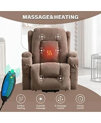 Power Lift Recliner Chair Recliners for Elderly with Heat and Massage Recliner Chair for Living Room with Infinite Position and Side Pocket,Usb Charge