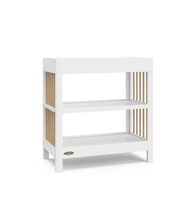 Graco Teddi Changing Table with Water-Resistant Changing Pad - White/Driftwood