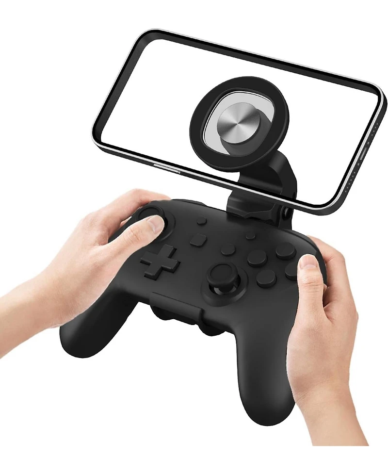 Nbcp Magnetic Phone Mount Clip for Switch & Switch Lite Pro Controller – Adjustable Mag-Safe Holder for Gaming with iPhone 12+ and Android Phon