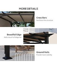 Outsunny 10' x 10' Steel Patio Pergola with Canopy