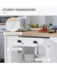 Halifax North America White Kitchen Helper: Freestanding Island Table with Drop Leaf