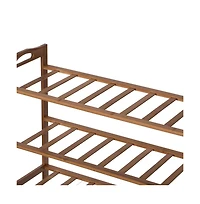 Basicwise Bamboo Storage Shoe Rack, Free Standing Shoe Organizer Storage Rack