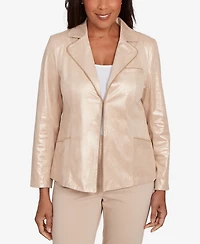 Alfred Dunner Women's Urban Legend Faux Suede Shimmer Jacket