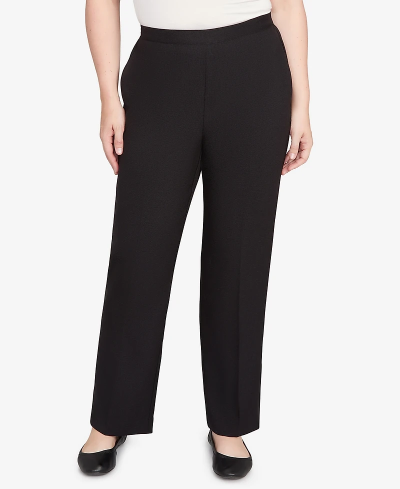 Alfred Dunner Women's Textured Pull On Elastic Short Length Pants