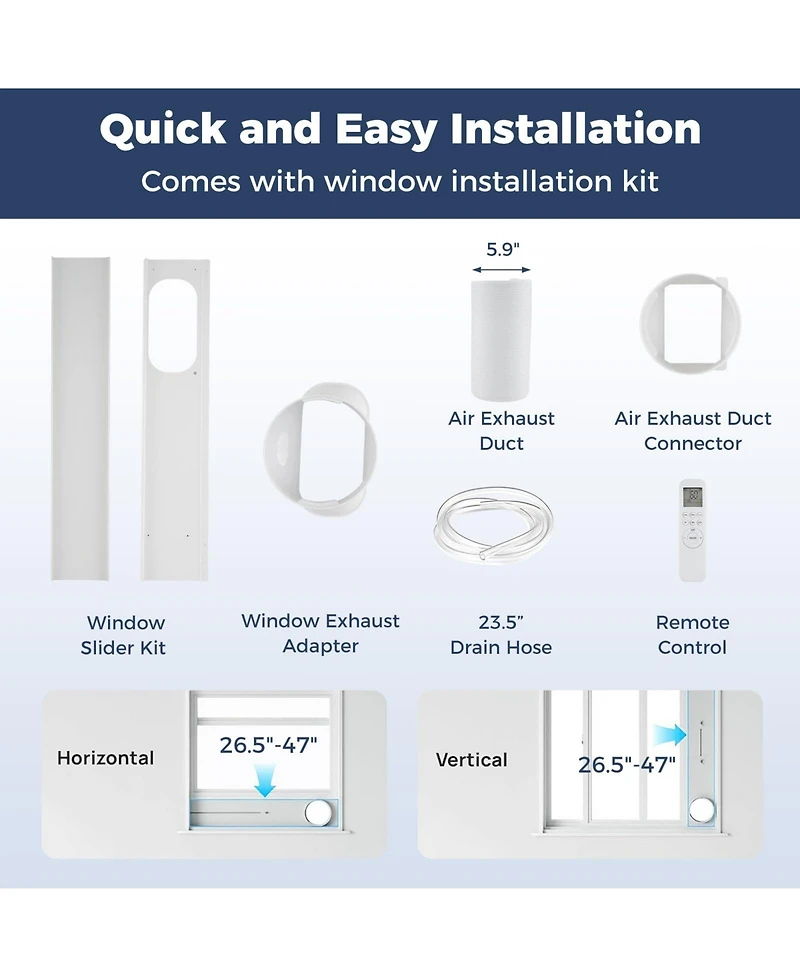 10000 Btu Portable Air Conditioner 3-in-1 Stand up Ac Unit with Dehumidifier