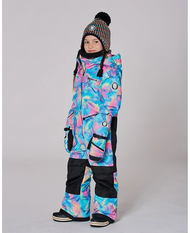 Deux par Toddler Girls One-Piece Play Snowsuit Rainbow Heart Print - Toddler|Child