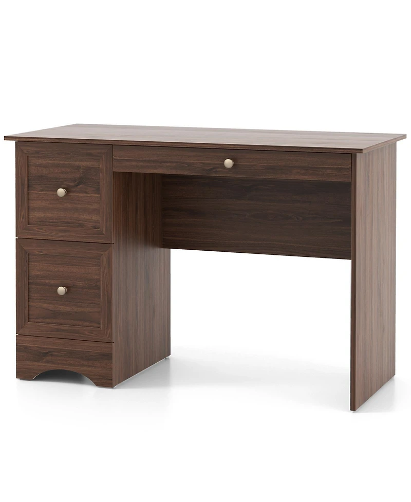 Wooden Computer Desk Workstation with 2 Drawers for Home and Office