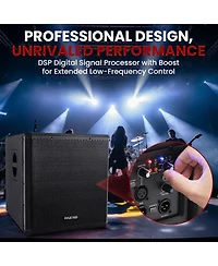 Pyle 15'' 3000W Active Powered Subwoofer Box System with Professional Design