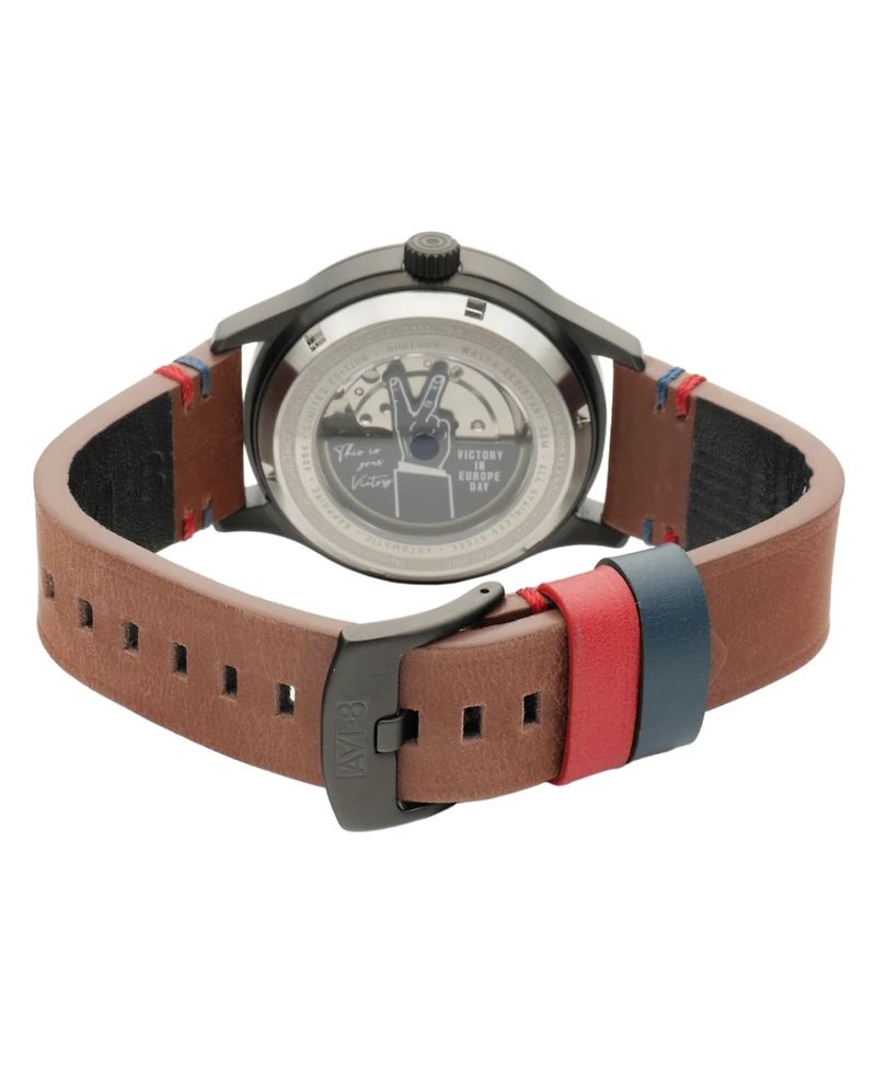 Avi-8 Men's Hawker Hurricane Brown Leather Strap Watch, 43mm