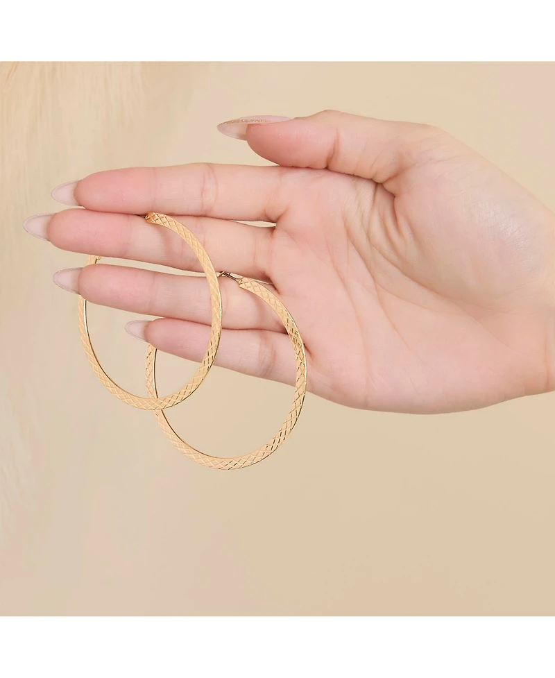 Jessica Simpson Textured Gold-Tone Large Hoop Earrings