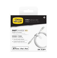 OtterBox Premium Fast Charge Usb C to Apple Lightning Cable 2m-White