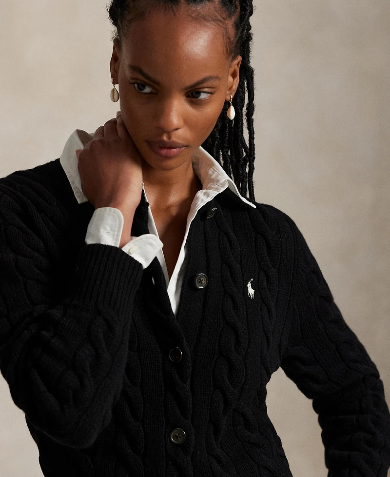 Polo Ralph Lauren Women's Cable-Knit Wool-Cashmere Cardigan Sweater
