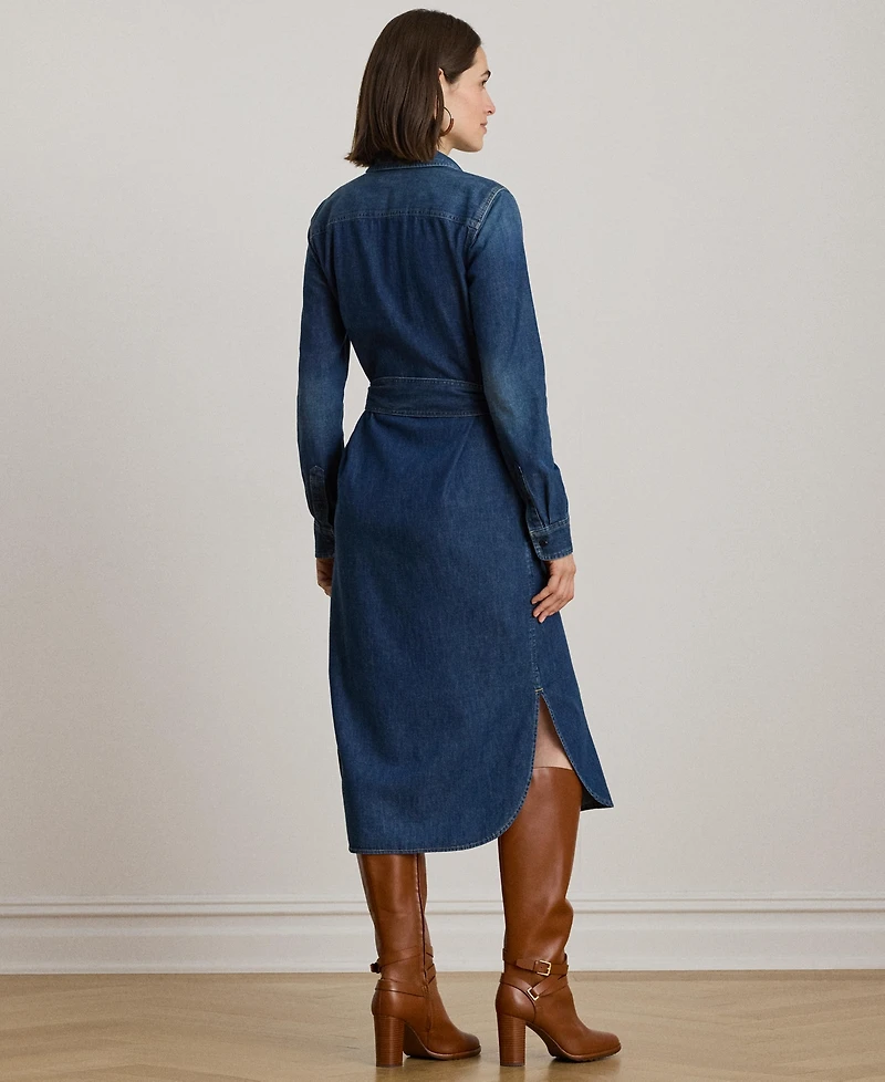 Lauren Ralph Women's Denim-Lanaine Belted Shirtdress