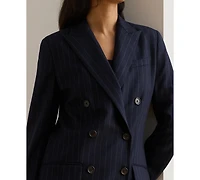 Lauren Ralph Women's Suiting-Ryen Double-Breasted Pinstripe Twill Blazer