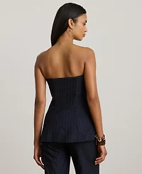 Lauren Ralph Women's Suiting-Caita Pinstripe Wool-Blend Twill Top