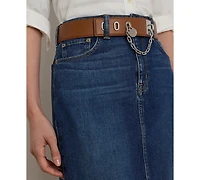 Lauren Ralph Women's Denim-Mahlan Midi Skirt