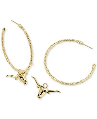 Kendra Scott Gold-Tone Longhorn Large Hoop Earrings, 2"