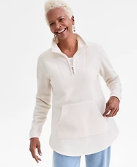 Style & Co Women's Polar Fleece Quarter-Zip Mock-Neck Sweatshirt, Created for Macy's