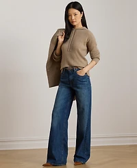 Lauren Ralph Women's Cashmere Yaymin Long Sleeve Sweater Hoodie