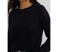 Lauren Ralph Women's Long Sleeves Pointelle-Knit Sweater