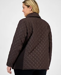 Jones New York Plus Quilted Snap-Front Jacket