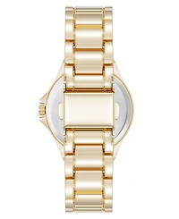 Anne Klein Women's Quartz White and Gold-Tone Metal Alloy Watch, 31mm