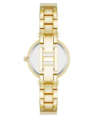 Anne Klein Women's Quartz Round Pink and Gold-Tone Metal Alloy Bangle Watch, 28mm