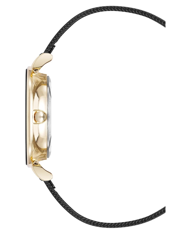 Anne Klein Women's Quartz Black Stainless Steel Mesh Watch, 32mm