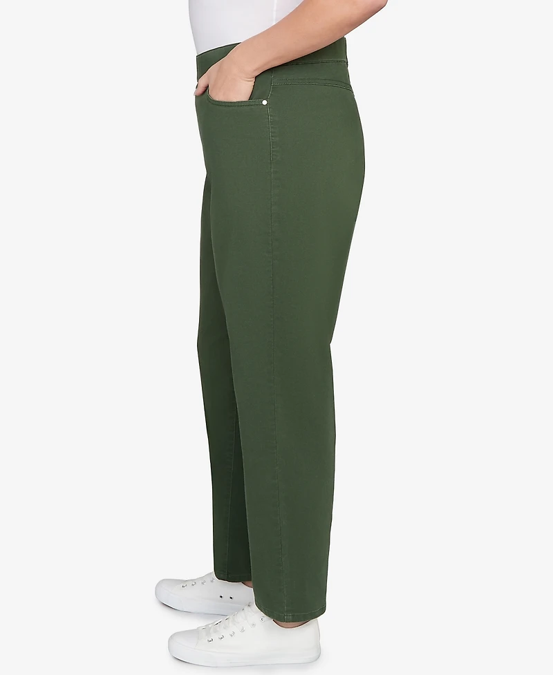 Alfred Dunner Plus Mount Laurel Allure Front Pocket Pull On Medium Length Pants