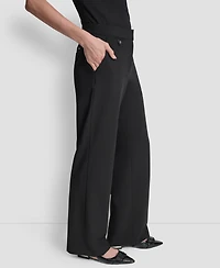 Dkny Women's High Waist Wide Leg Trousers