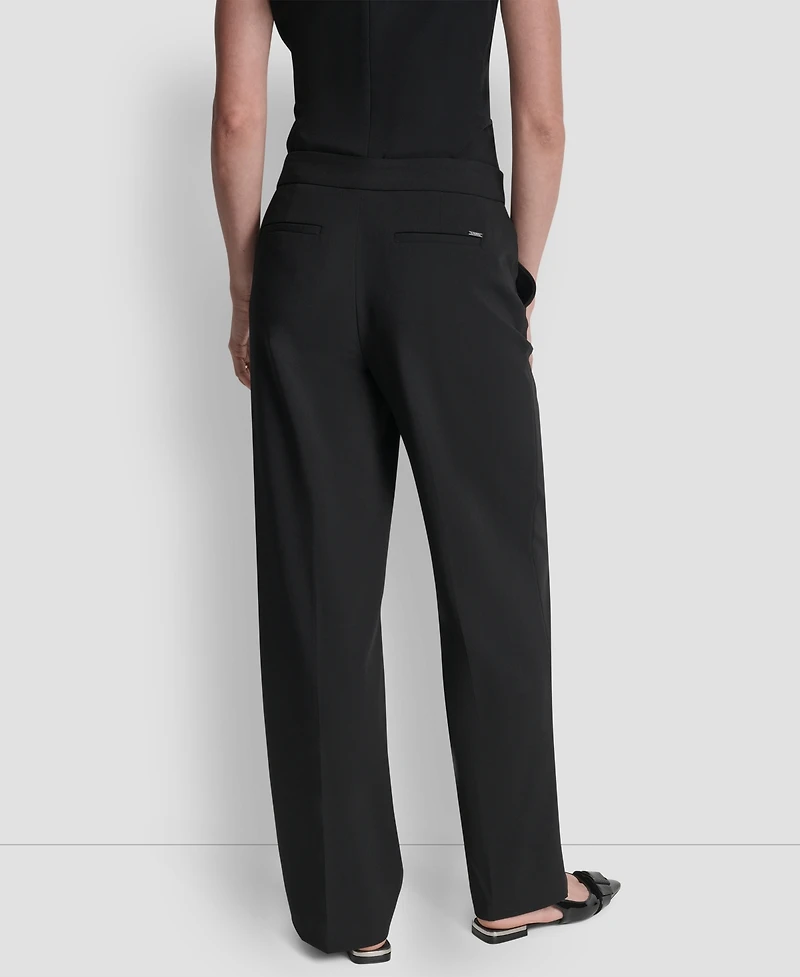 Dkny Women's High Waist Wide Leg Trousers