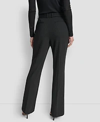 Dkny Women's Elizabeth Stripe Pintuck Mid-Rise Flare Trousers