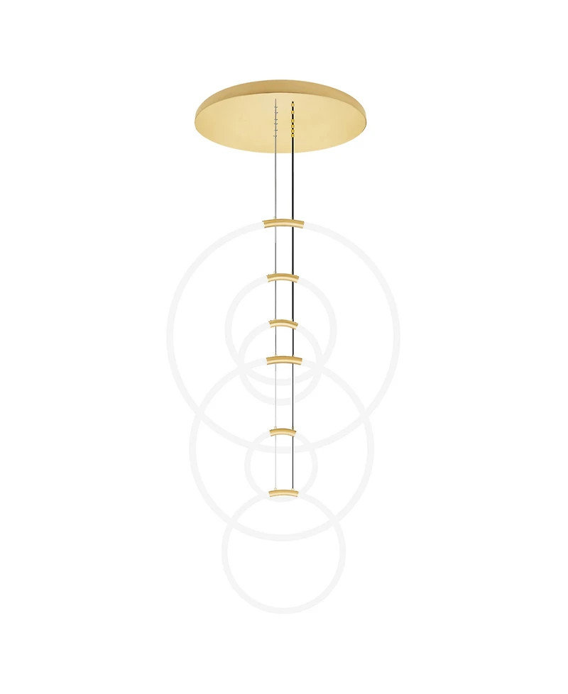Cwi Lighting 63" Metal Hoops 6 Light Led Chandelier