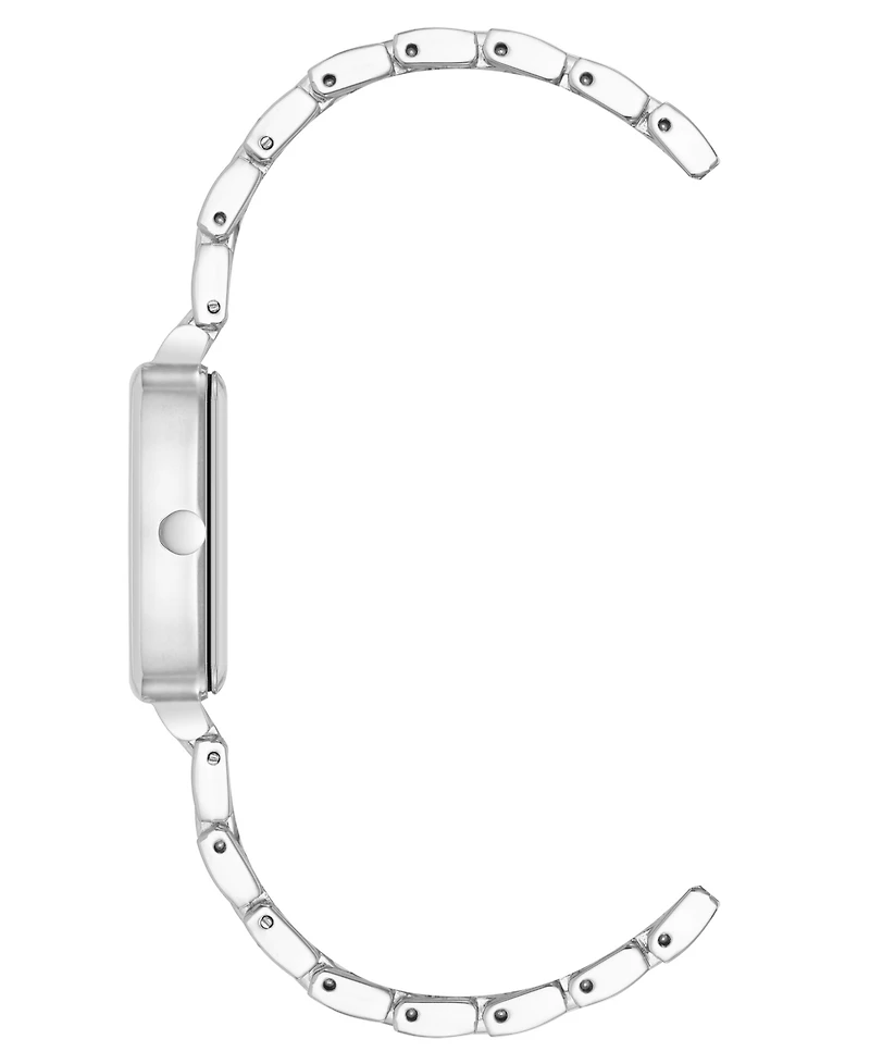 Anne Klein Women's Quartz Cushion Silver-Tone Metal Alloy Watch, 26mm