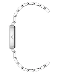 Anne Klein Women's Quartz Cushion Silver-Tone Metal Alloy Watch, 26mm