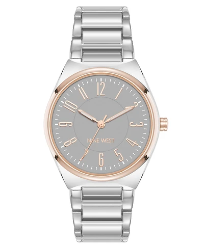 Anne Klein Women's Quartz Easy-to-Read Gray and Two-Tone Metal Alloy Watch, 34mm