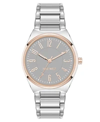 Anne Klein Women's Quartz Easy-to-Read Gray and Two-Tone Metal Alloy Watch, 34mm