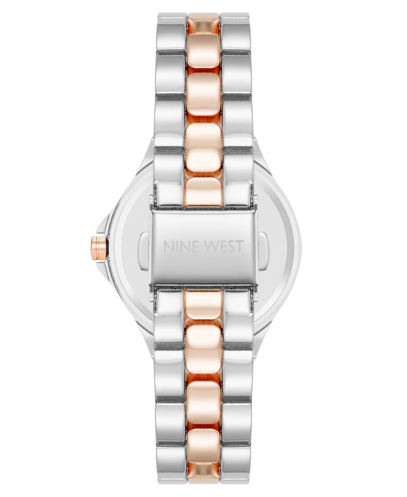 Anne Klein Women's Quartz Iconic Silver-Tone and Rose Gold-Tone Metal Alloy Watch, 35mm