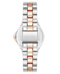 Anne Klein Women's Quartz Iconic Silver-Tone and Rose Gold-Tone Metal Alloy Watch, 35mm