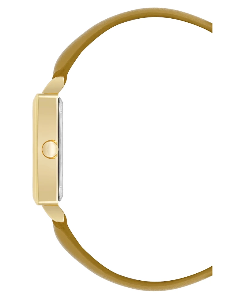 Nine West Women's Quartz Yellow Leather and Gold-Tone Watch, 29mm