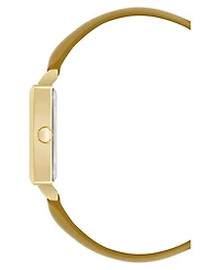 Nine West Women's Quartz Yellow Leather and Gold-Tone Watch, 29mm